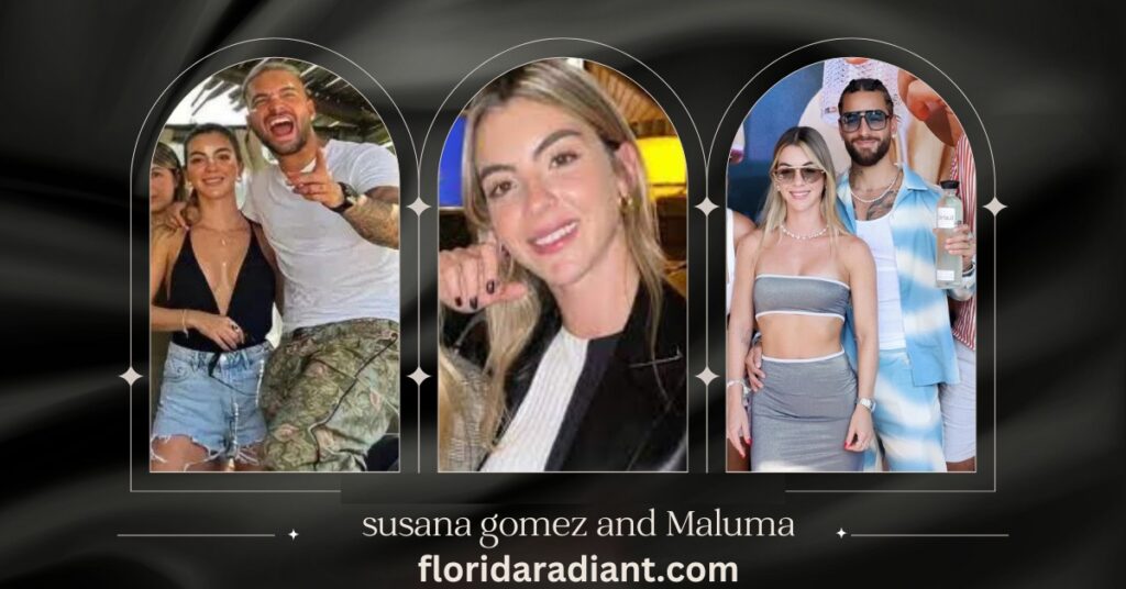 Susana Gomez and Maluma share a joyful moment, highlighting their romantic relationship in a public setting.