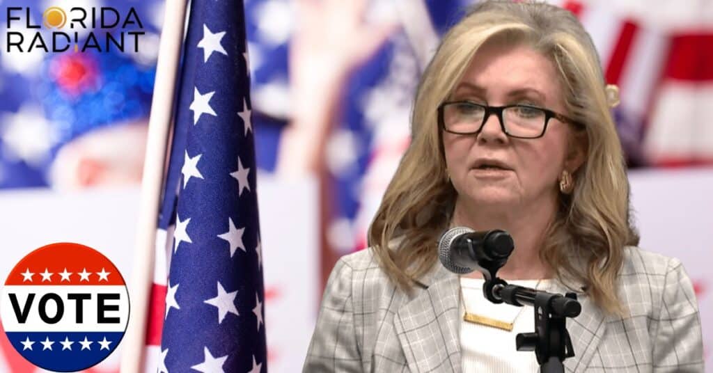 Marsha Blackburn’s, a Republican candidate for Senate in Florida, delivers a speech to rally attendees, energizing her supporters.