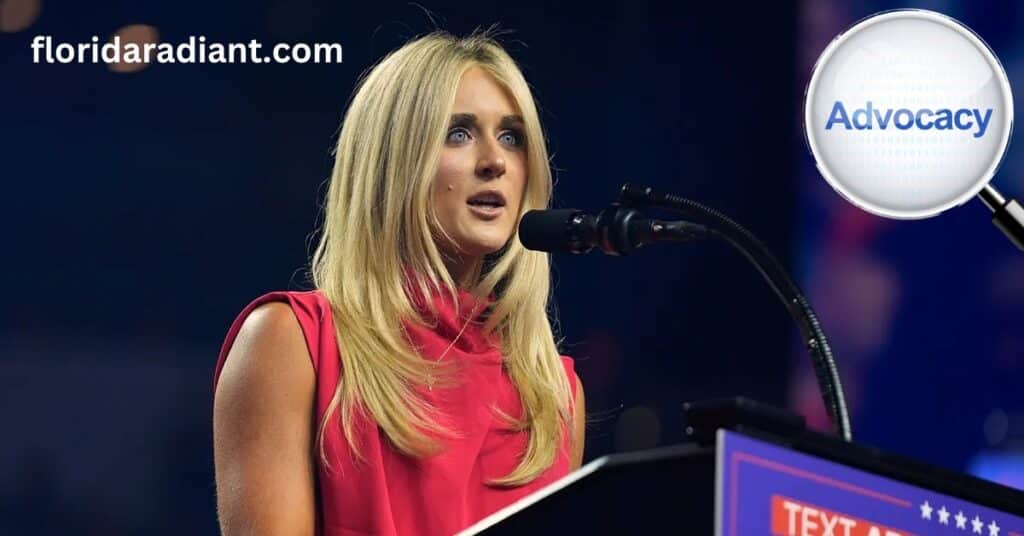 Florida's Republican Congresswoman Riley Gainese participating in a press conference, highlighting her political agenda.