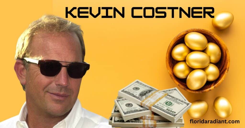 An infographic displaying Kevin Costner's net worth, highlighting his successful career in film and entertainment.