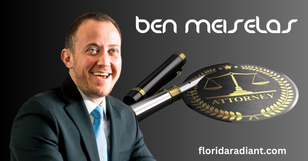 Ben Meresas, an attorney, is depicted in a formal setting, exuding professionalism and expertise in his field.