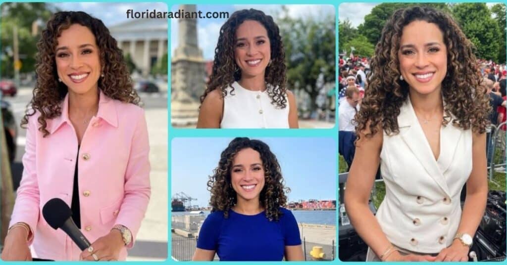 Four distinct images of a woman with curly hair, each highlighting different expressions and environments.